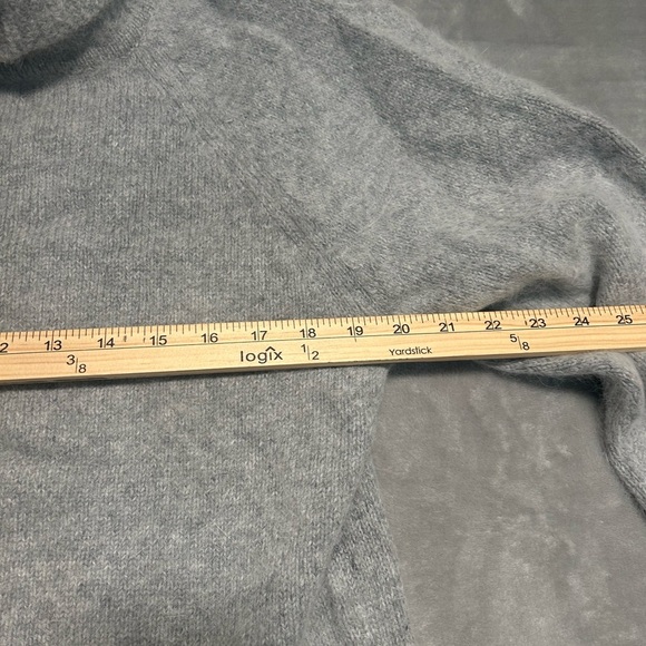 Angora Wool Blend Turtleneck Sweater Women’s XL Grey Pockets Rafaella - Picture 4 of 5